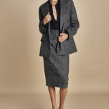 L062 blazer over gessato L031-3092-Q911 NERO_BIANCO n21 