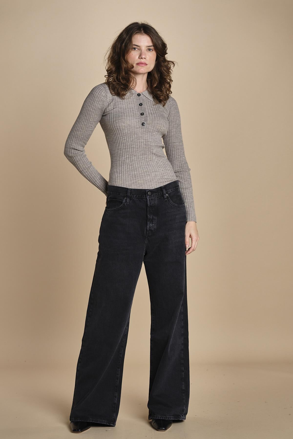 polo a costine CADEE KNIT BLOUSE LIGHT TAUBE herskind 