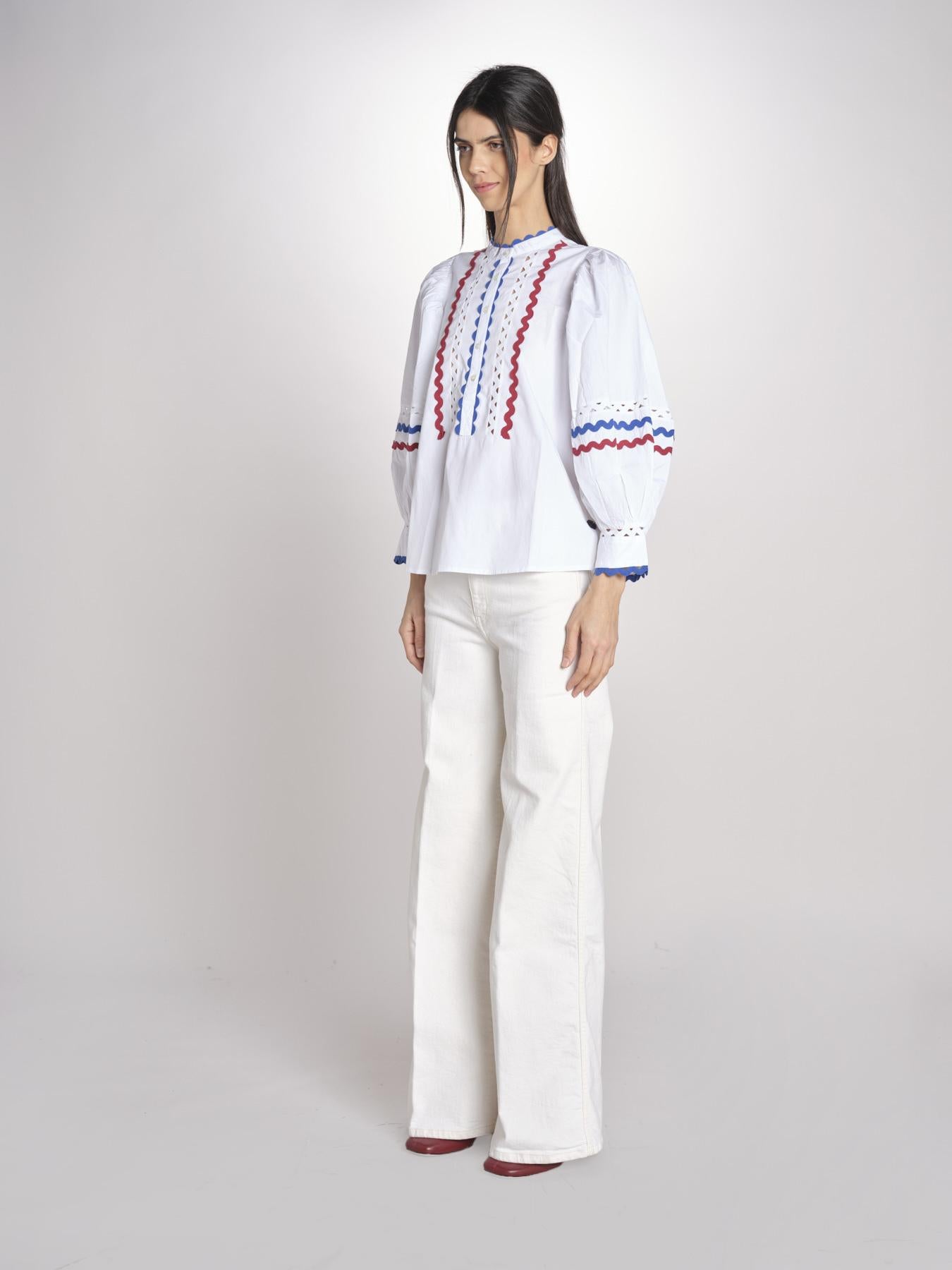 Camicia con passamaneria RITA BLOUSE RITA1BLO WHITE2 antik batik 