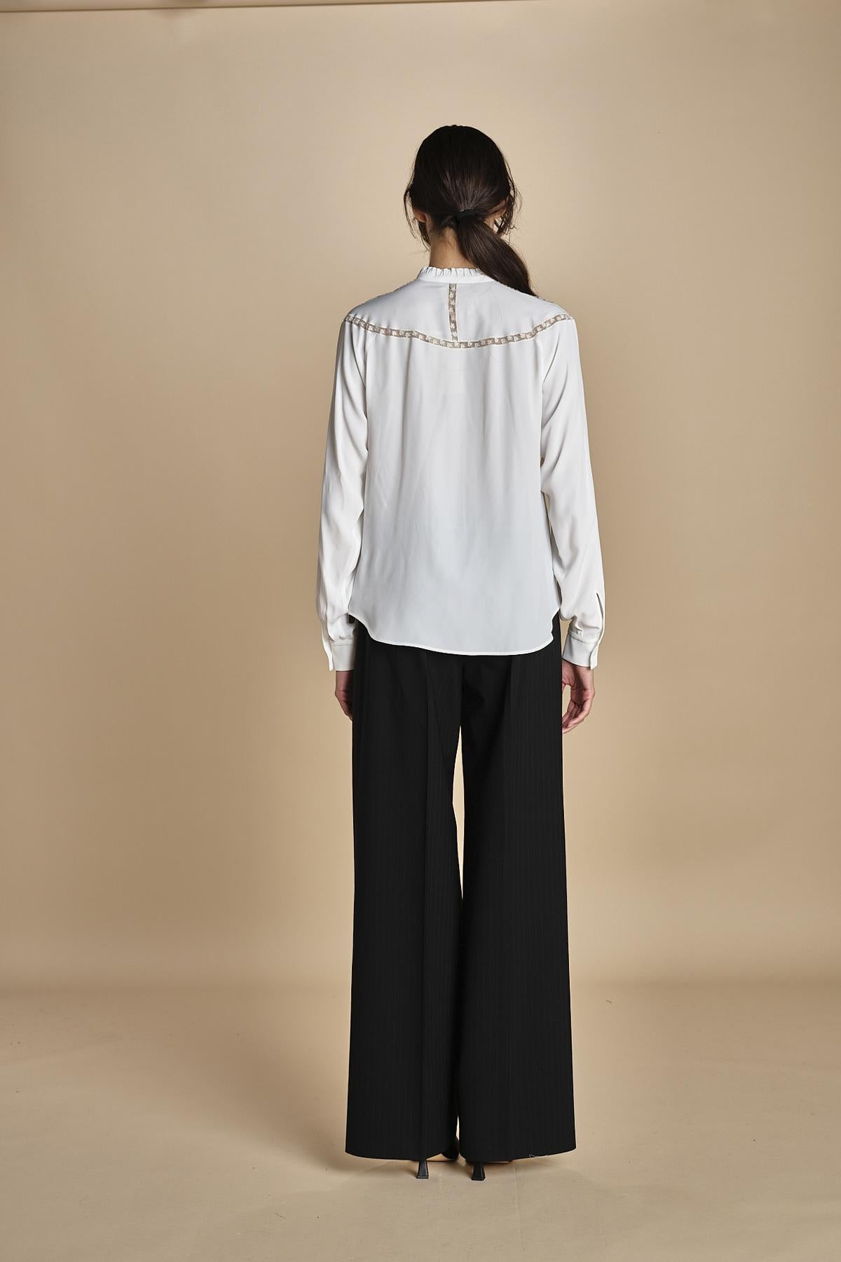 camicia con inserti in pizzo G0625111 1102 n21 