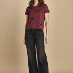 t-shirt con ali ricamate. JWTS02821 BURGUNDY 540 zadig & voltaire 
