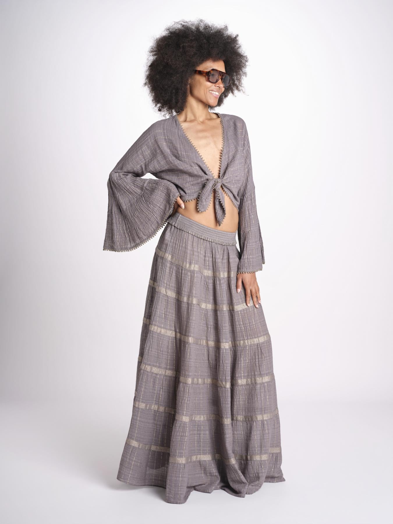 gonna lunga in lurex gessato SERENA STONE christianzen 