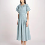 abito midi punto smoke VIOLET DRESS 112 BLUE sea ny 