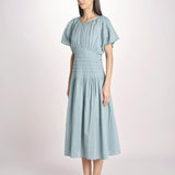 abito midi punto smoke VIOLET DRESS 112 BLUE sea ny 