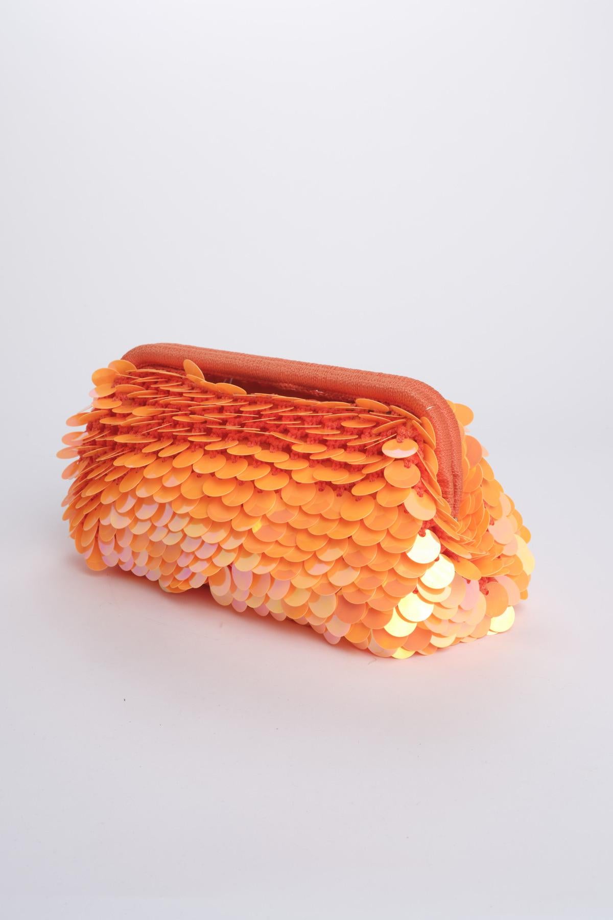 Clutch SANTORINI grande con paillettes BAG SANTORINI ORANGE boheme couture 
