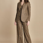pantalone lungo e stretto con nervature in occhio di pernice OTTAVIA 673932 19 quelledue 