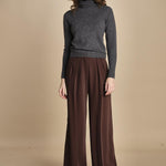 pantalone con pinces 15P008PL022 P157 DARK BROWN ines de la fressange 