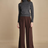 pantalone con pinces 15P008PL022 P157 DARK BROWN ines de la fressange 