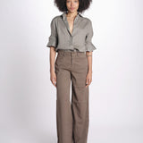 pantalone 4 tasche in misto lino SERENA XML01 193 CIOCCOLATO ps don't forget me 