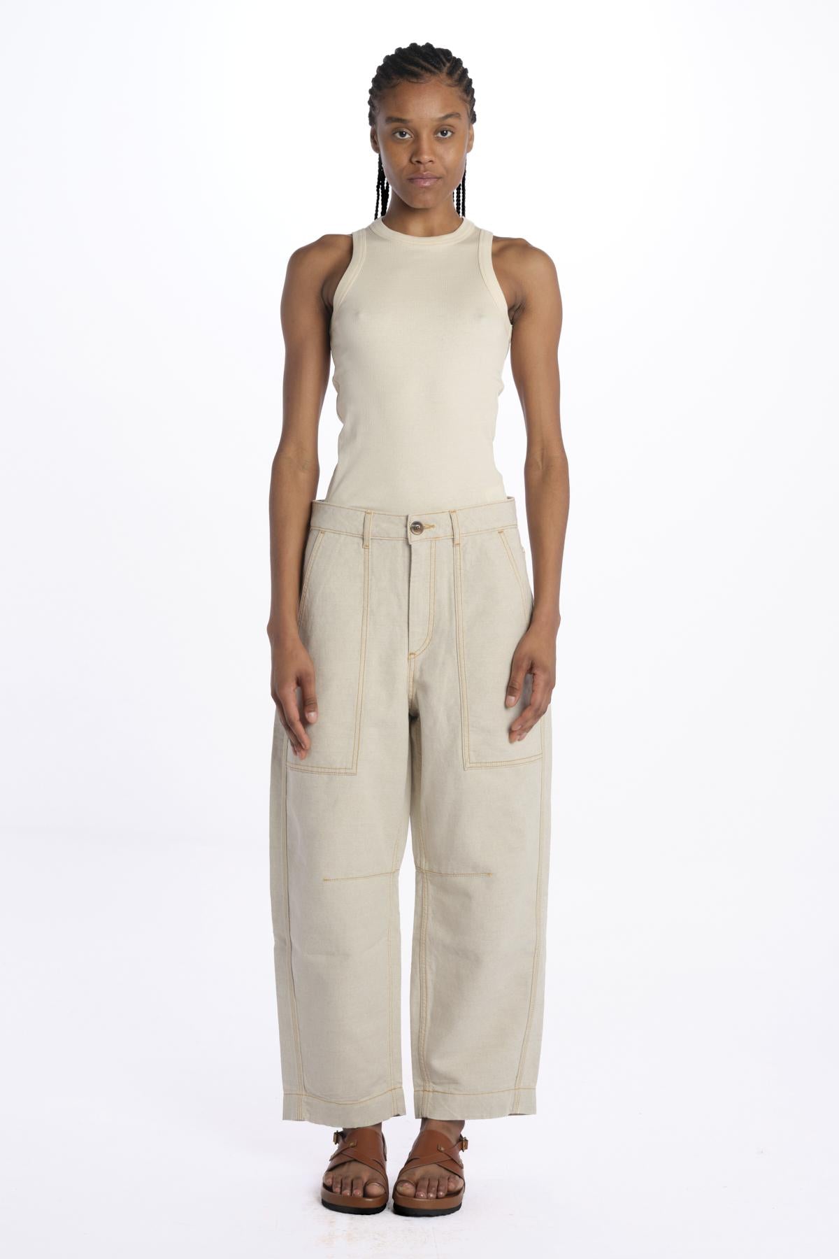 EMPIRE pantalone lino con tasche PAN1607EMPIRE ECR125S soeur 