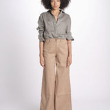 pantalone 4 tasche in misto lino SERENA XML01 183 NOCCIOLA ps don't forget me 