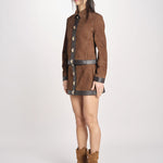 giacca in camoscio con chiusura in ottone 12093-19 TOBACCO retrofete 