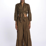 MARIA top con nodo e maniche lunghe MARIA OLIVE laraethnics 