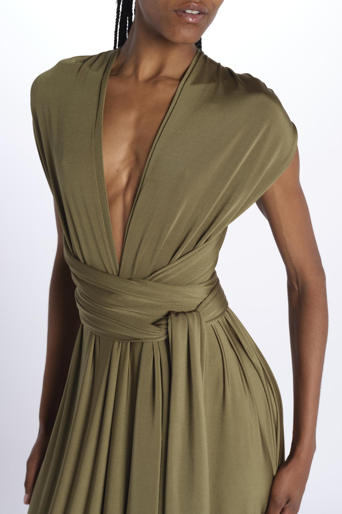 ALLUIM DRESS abito lungo ALLIUM OLIVE nash 