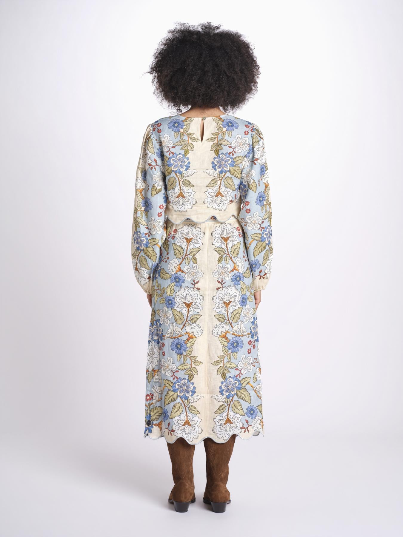 gonna stampata 350503 GARDEN BLUE 26046 farm rio 