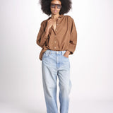 camicia righine over VT6406 BROWN zen ethic 