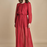 abito lungo in chiffon ATENE RED crida 