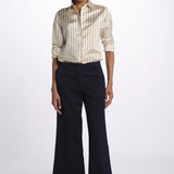 Pantalone MELODY D cropped cotone tinto capo MELODYD408801 80 quelledue 
