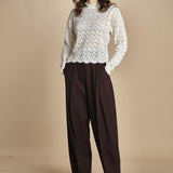 camicia in maglia ricamo pizzo LACE STICH 351912 OFF WHITE farm rio 