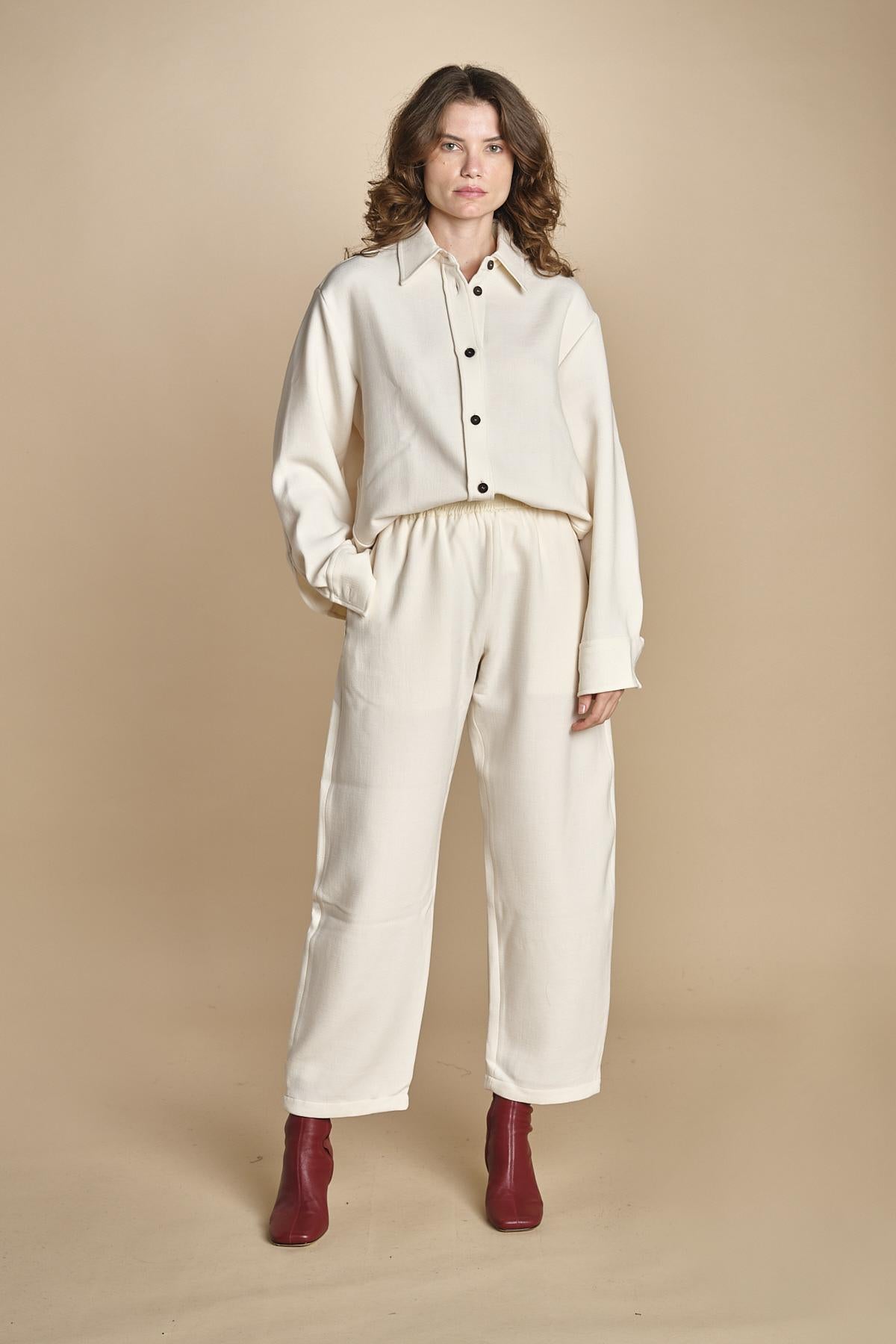 camicia double SANTINI SNW CHALK studio nicholson 