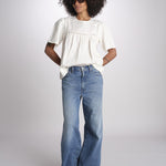 t-shirt in lino ricamata BACINO 2615941082600 001 ECRU weekend maxmara 