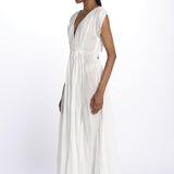 MIKONOS maxi abito con scollo senza maniche MIKONOS IVOIRE laraethnics 