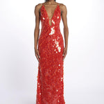 Abito SAPPHIRE lungo paillettes DR174 RE RED misha 