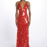 Abito SAPPHIRE lungo paillettes DR174 RE RED misha 