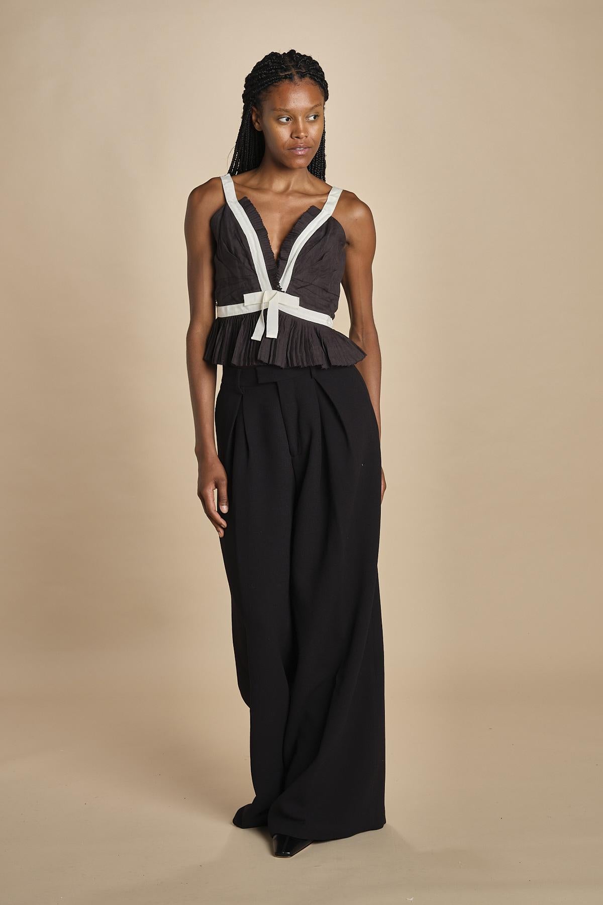 top con fiocco in contrasto THALIA 094 BLACK sea ny 