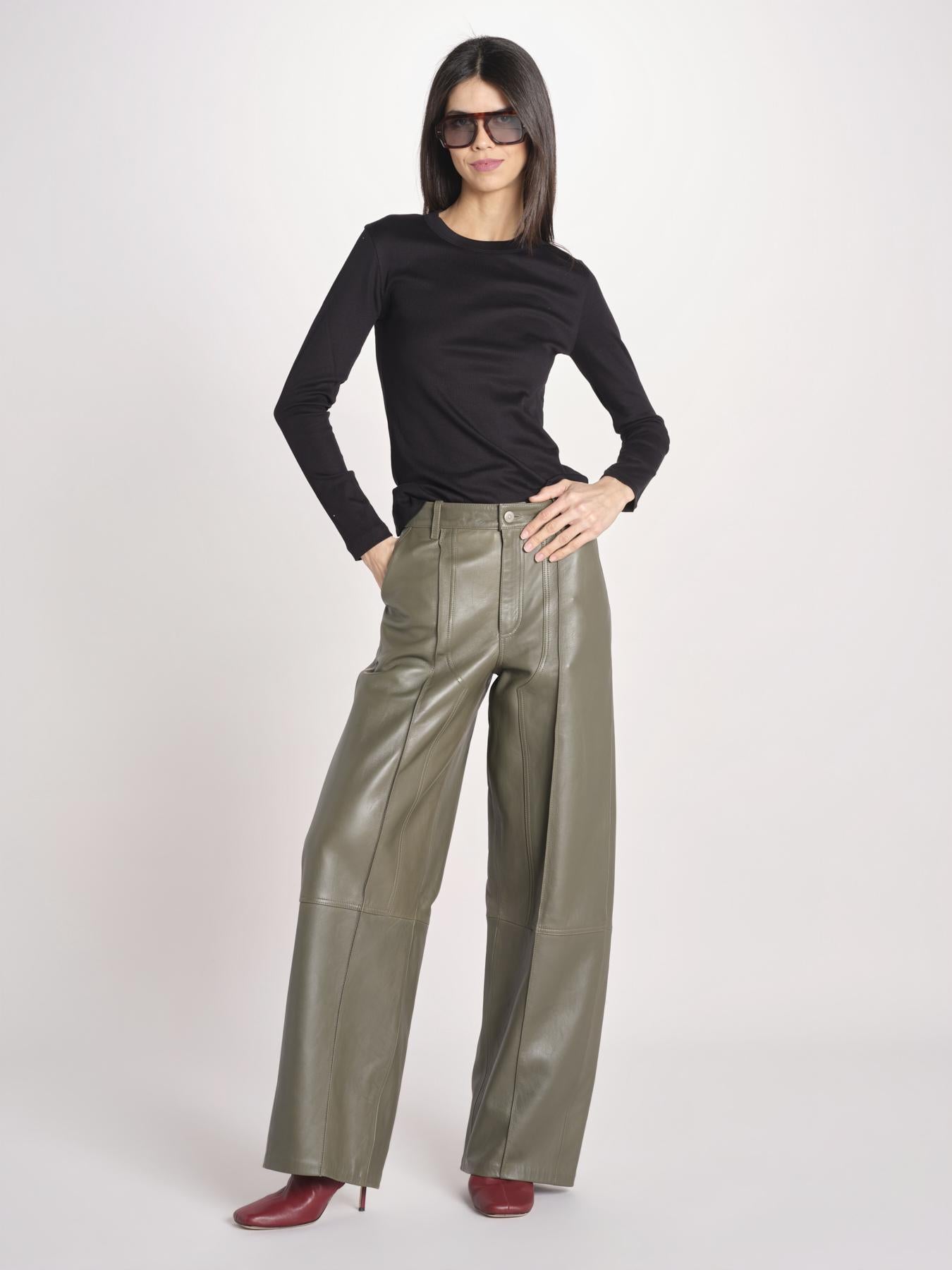 t-shirt manica lunga a costine KOLLINA IO1100X2338 BLACK BK999 ivy oak 