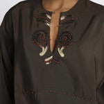 Camicia ALLEGRA seta con ricami ALLEGRA BROWN fortela 