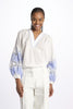 RENOVO shirt two-tone inlay embroidery