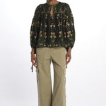 Camicia FLOWERS ARCH stampa fiori 337183 BLACK farm rio 