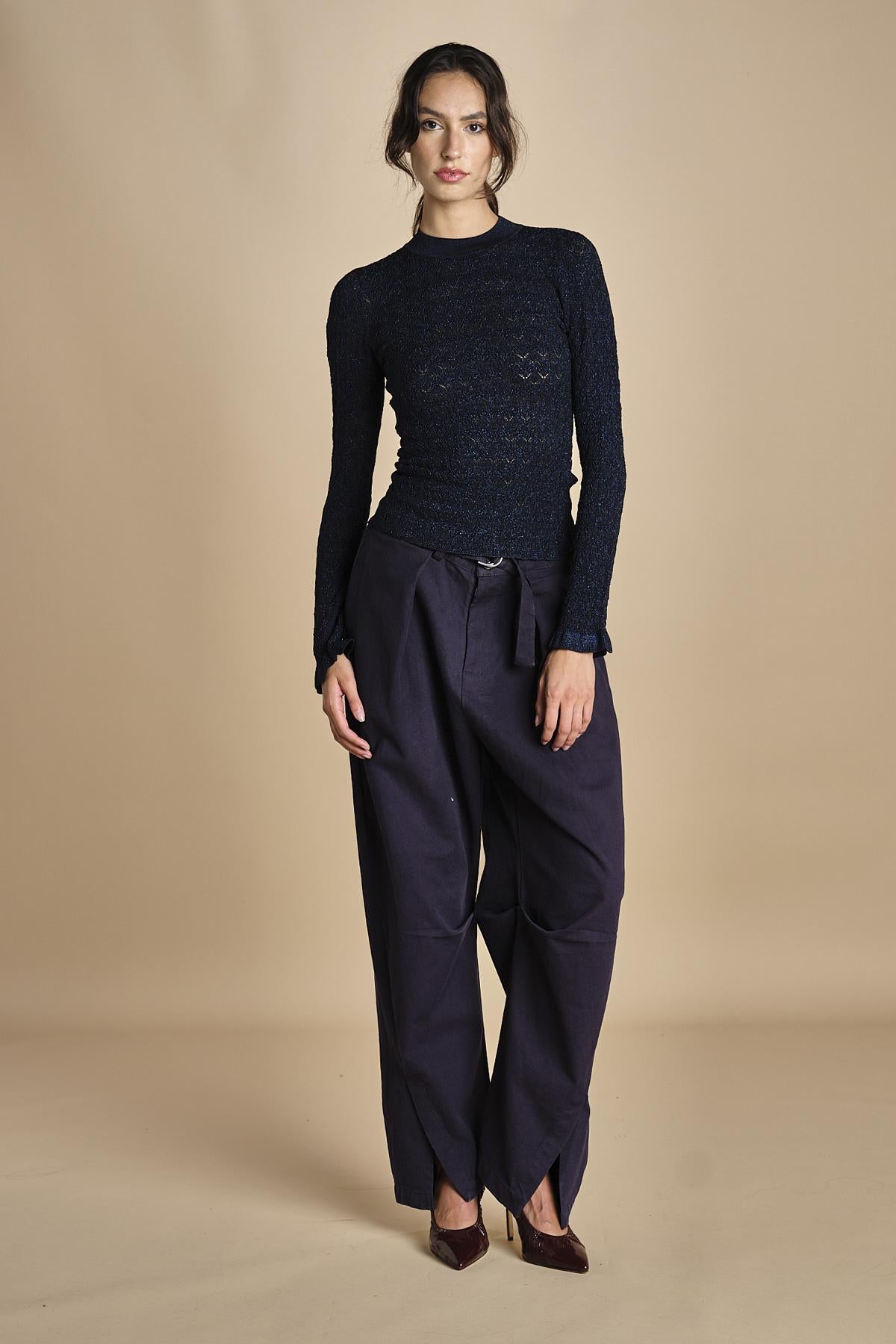 maglia girocollo jaquard RUBY 118 NAVY sea ny 