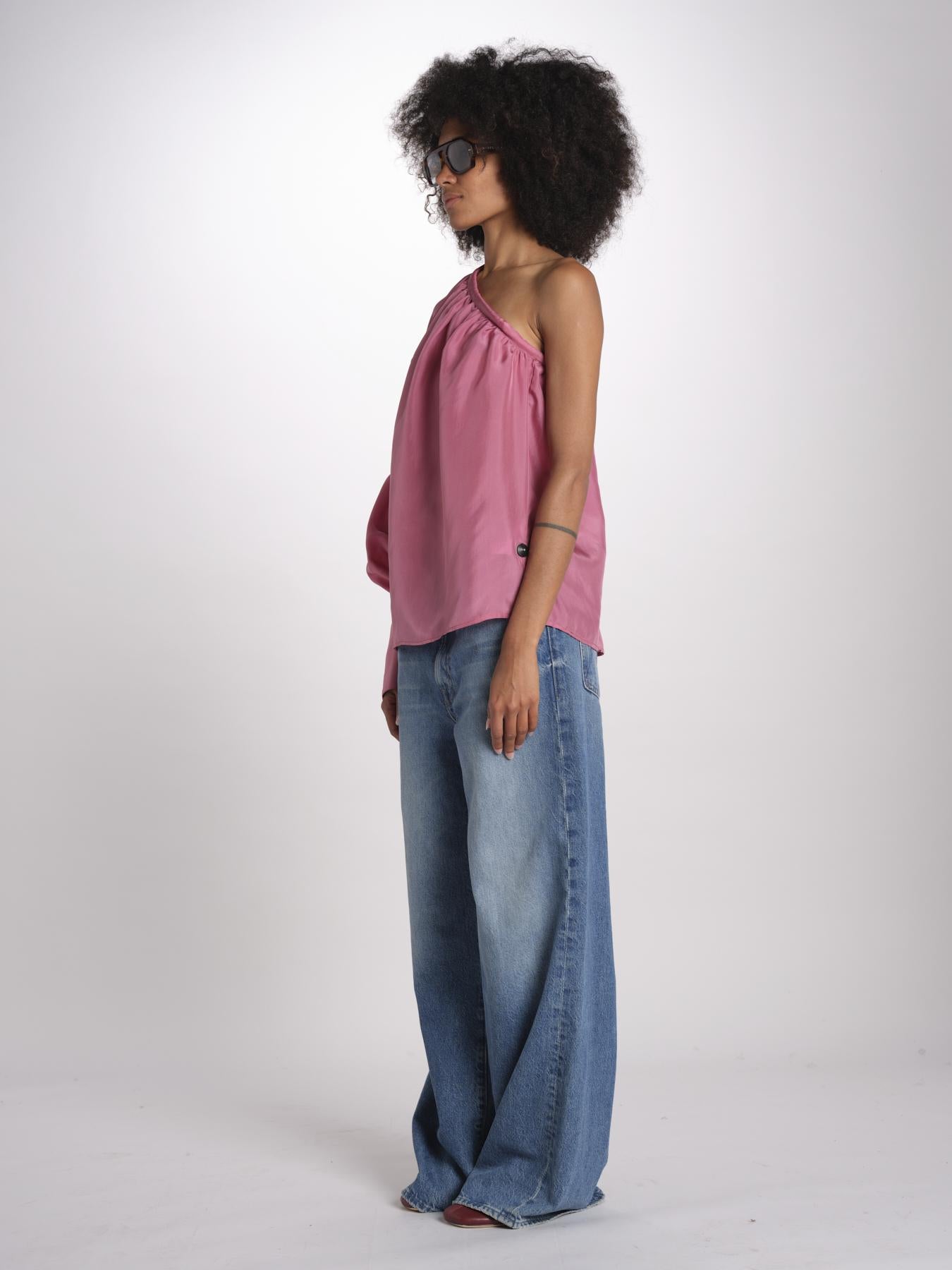 Top monospalla seta MI6M2445 ROSA milaura 