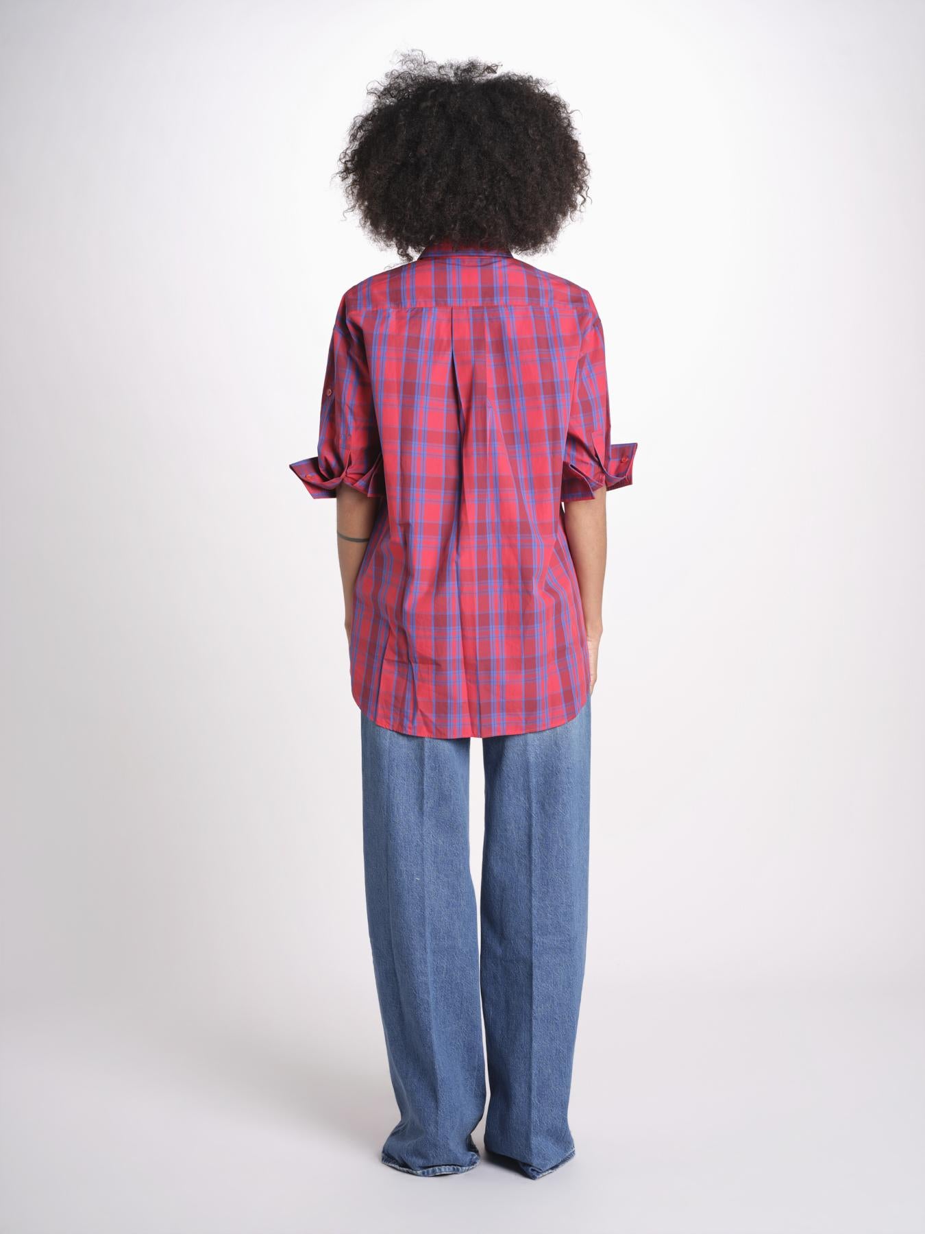 camicia check RICKA SH045CRIKA-NAV NAVY RED CHECK laurence bras 