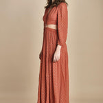 abito lungo manica lunga con borchiette MARRY BRIQUE ba&sh 