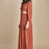 abito lungo manica lunga con borchiette MARRY BRIQUE ba&sh 