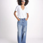 t-shirt collo V con ali strass JWTS02726 WHITE 107 zadig & voltaire 