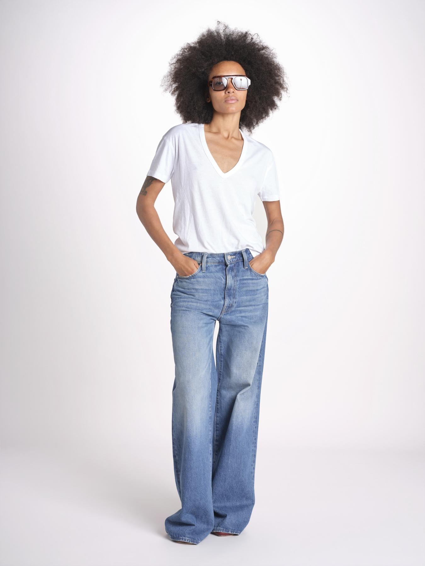 t-shirt collo V con ali strass JWTS02726 WHITE 107 zadig & voltaire 