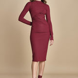 abito longuette con drappeggio FRANCIS BURGUNDY amazuìn 