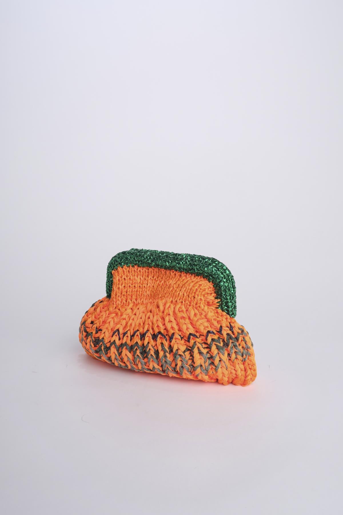 SIS cluctch bag uncinetto multicolor SIS ARANCIO VERDE nadia dafri 