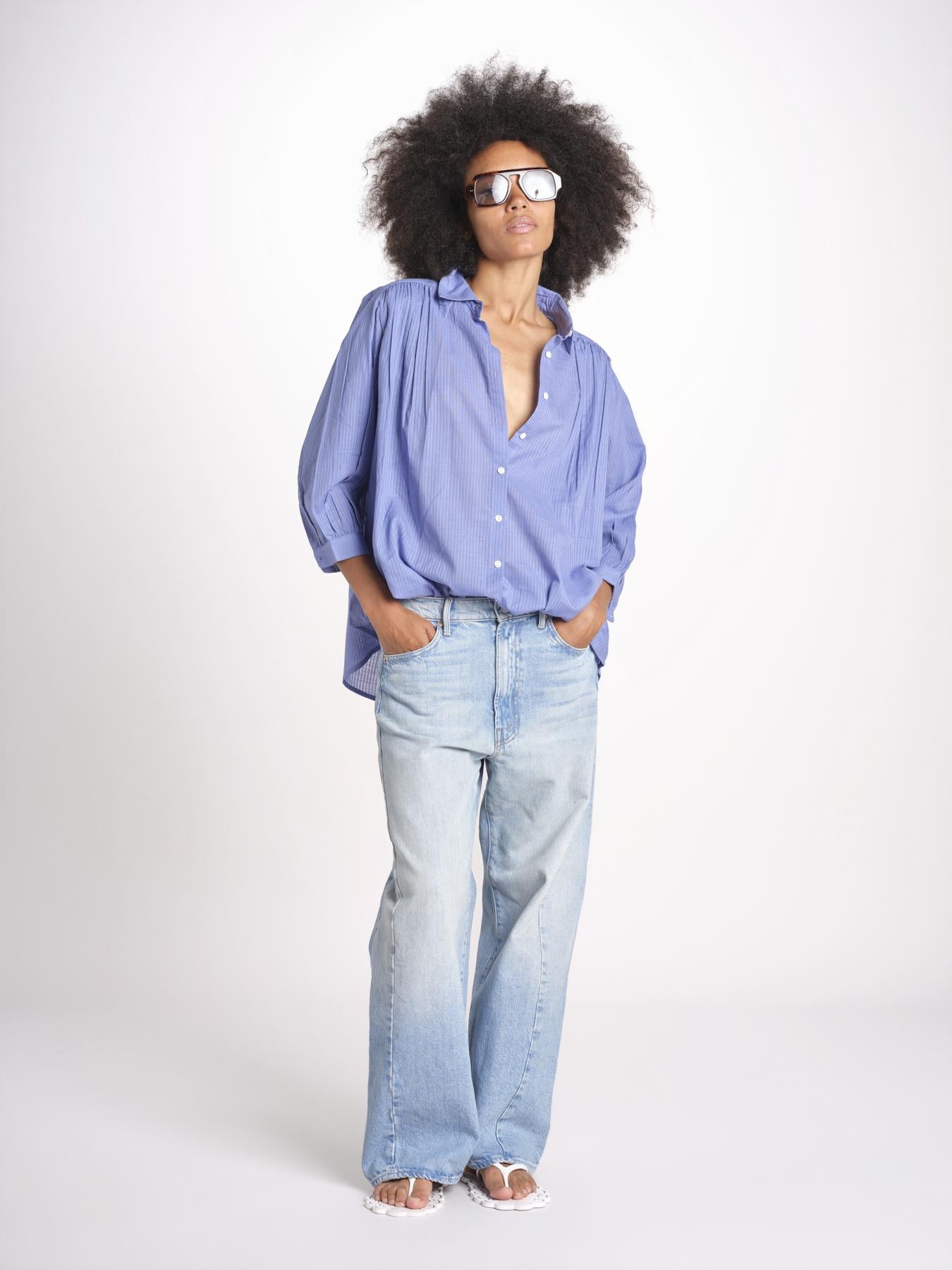 camicia righine over VT6406 LILAC zen ethic 