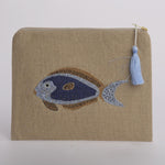 PESCE pochette grande P526 BEIGE benaras soleil 