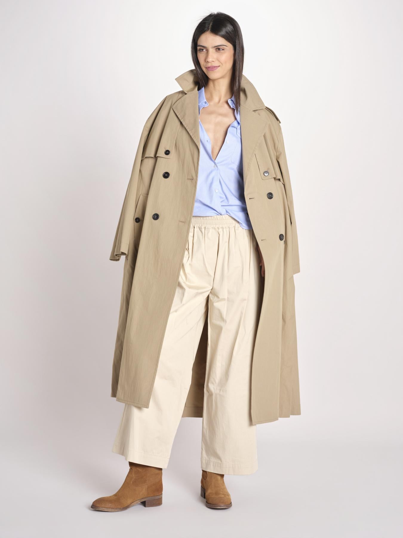 pantalone con elastico in popeline GOLFO 2615131102600 001 BEIGE weekend maxmara 