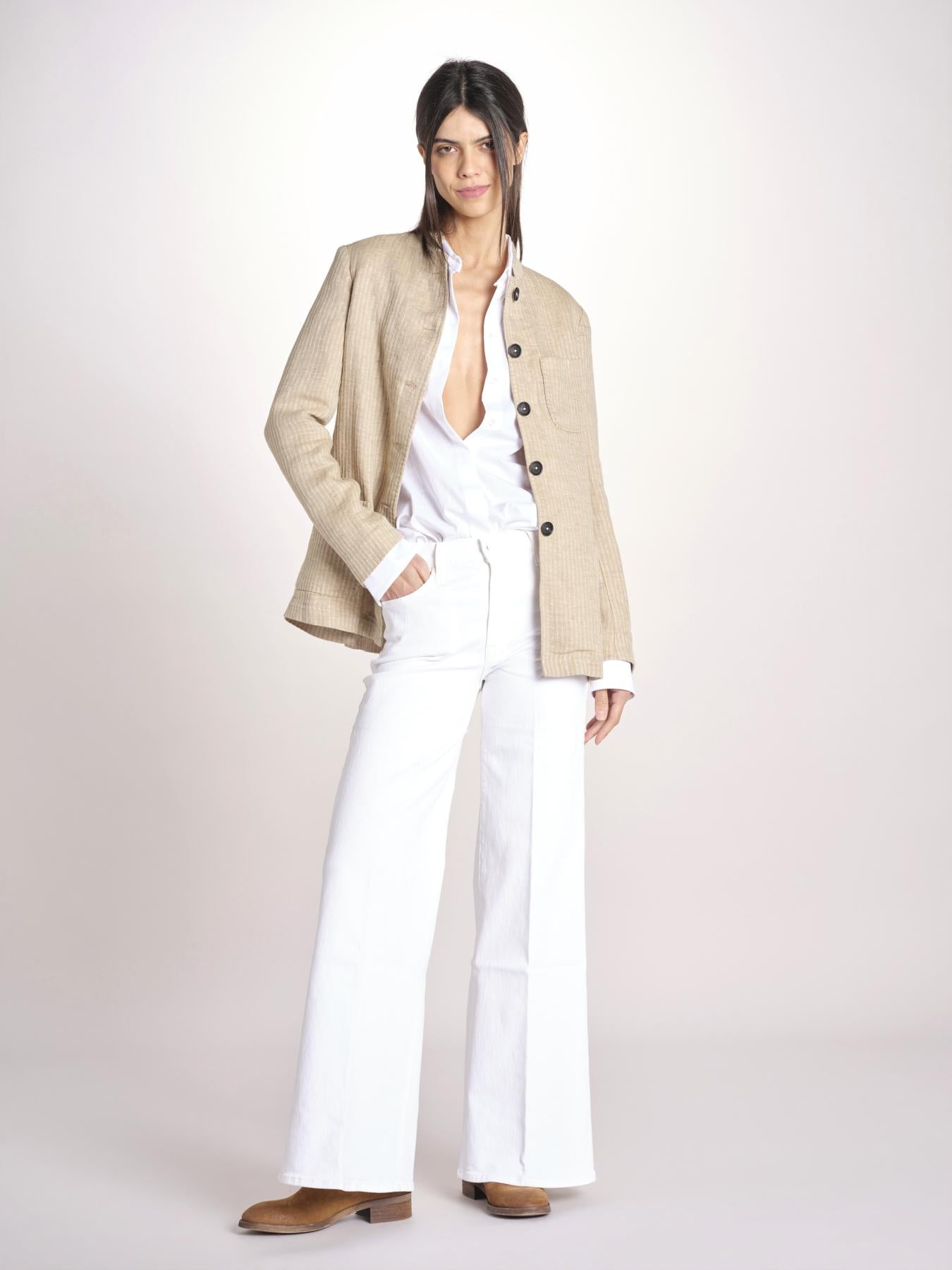 giacca guru a righe P29D0BALIW naturale massimo alba 