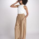 pantalone in mussola con elastico DORA 3119 T0161 BEIGE T0045 the latest 