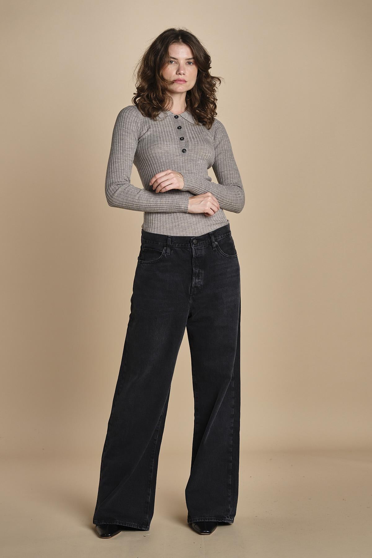polo a costine CADEE KNIT BLOUSE LIGHT TAUBE herskind 