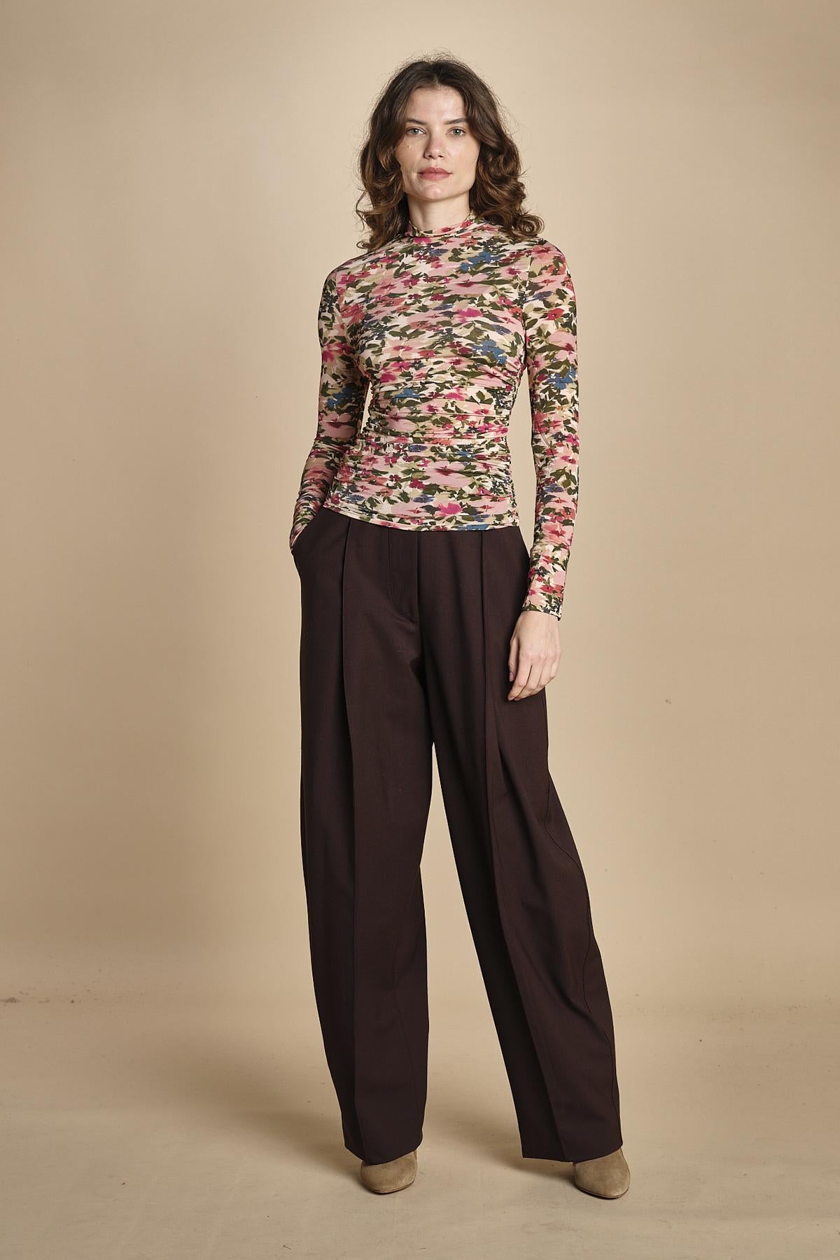 top in jersey a fiori IKAT TINY 339748 PINK farm rio 