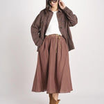 gonna in lino con coulisse MARTINA SOFTLINEN BROWN true avenue 